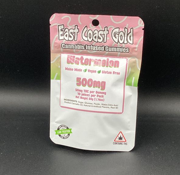 East Coast Gold- Watermelon- Gummies- THC- 500mg