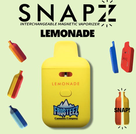 snapz disposable vape Frosteez Lemonade .9g at UURB Dispensary Size:1-Packed KADOBAR BR10000 Black Edition enail