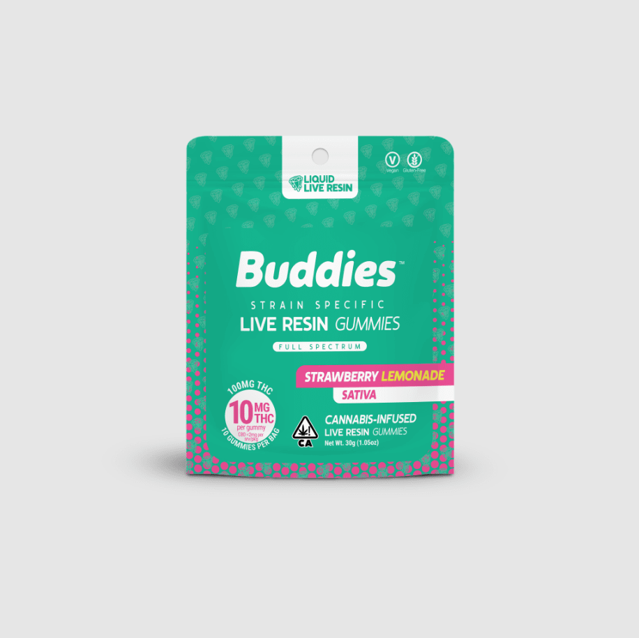 Buddies Live Resin Gummies Strawberry Lemonade 100mg