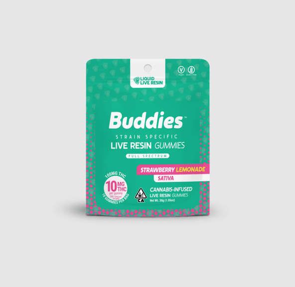 Buddies Live Resin Gummies Strawberry Lemonade 100mg