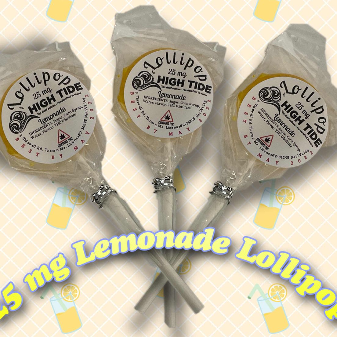 High Tide Lemonade Lollipops- 25 mg