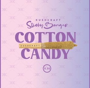 1 x 0.5g Infused Sticky Banger Pre-Roll Hybrid Cotton Candy by KushKraft