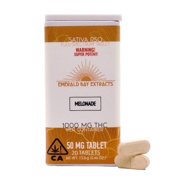Emerald Bay Extracts 50mg Tablets - Sativa - Melonade - 1000mg Package