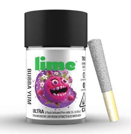 Lime Ultra Infused Pre-Roll Pack Bubba Yum 3g