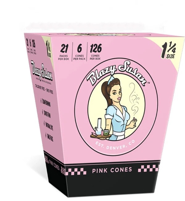 Blazy Susan 1 1/4 Pre-Rolled Pink Cones 6 package