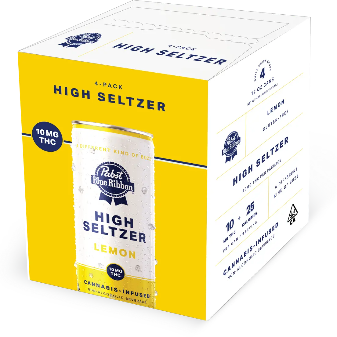 Pabst Blue Ribbon Infused Seltzer Lemon 4pk 40mg
