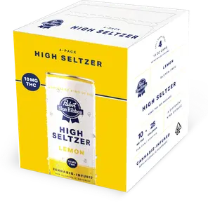 Pabst Blue Ribbon Infused Seltzer Lemon 4pk 40mg