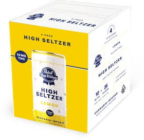 Pabst Blue Ribbon Infused Seltzer Lemon 4pk 40mg