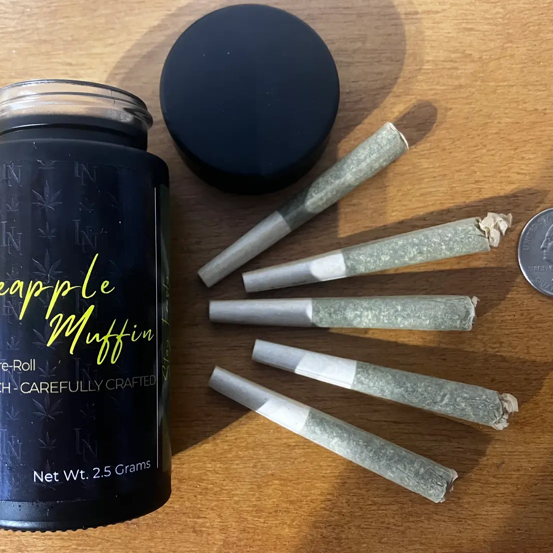 Lifted North Prerolls - Pineapple Muffin, 2.5 grams (.5g each)
