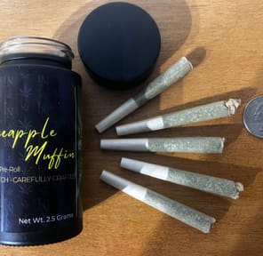 Lifted North Prerolls - Pineapple Muffin, 2.5 grams (.5g each)