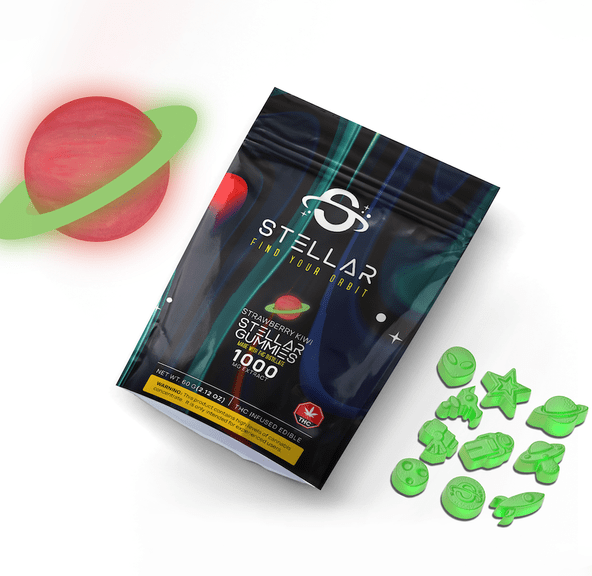 1000mg Strawberry-Kiwi Galaxy Gummies by Stellar Treats