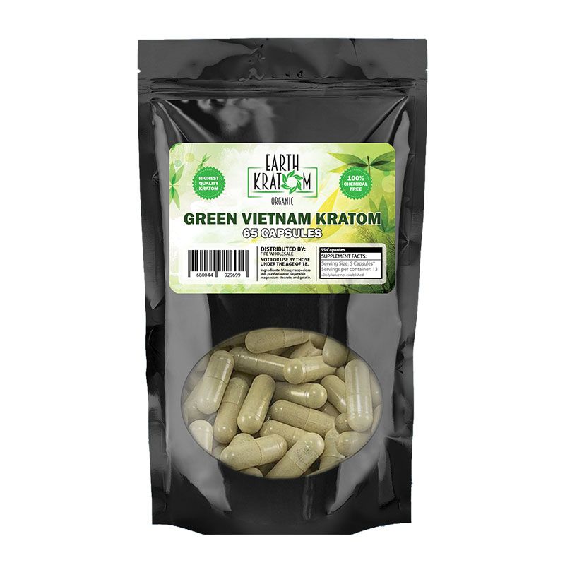 65ct Green Vietnam Kratom Capsules