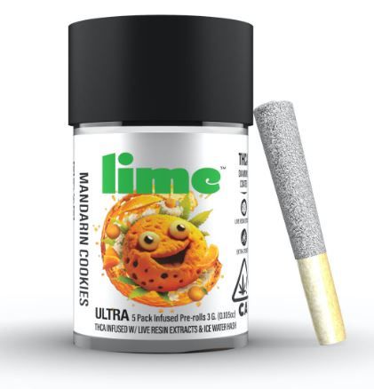 Lime Ultra Infused Pre-Roll Pack Mandarin Cookies 3g