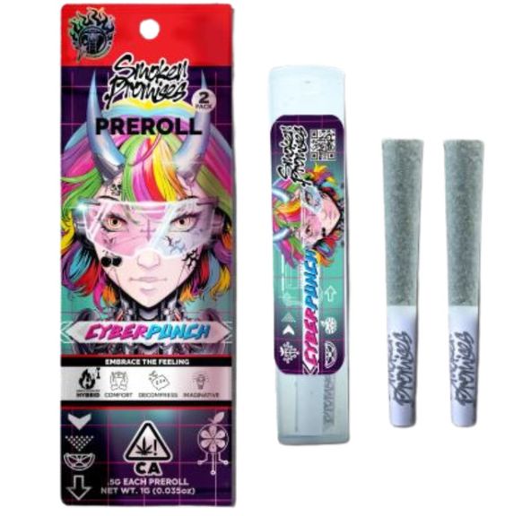 Smoken Promises Pre-roll 2pk Cyber Punch 1g