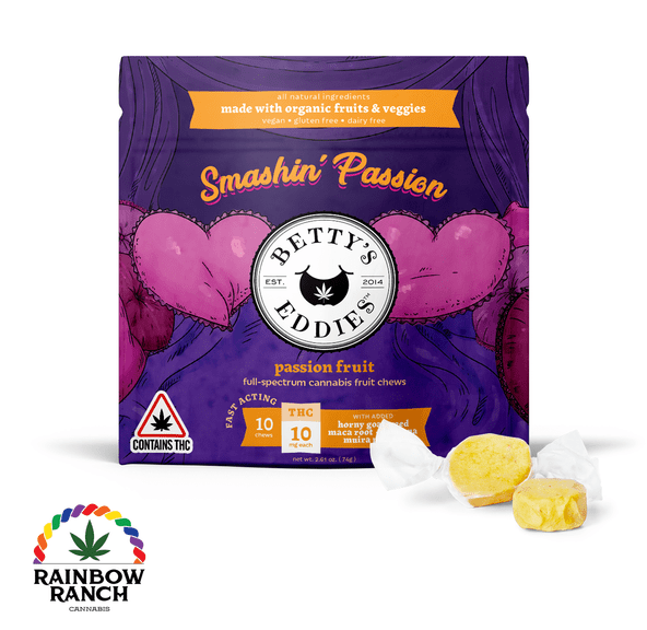 Betty's Eddies Smashin Passion Taffies - 10mg each - 100mg total - 10 pcs - Full Spectrum