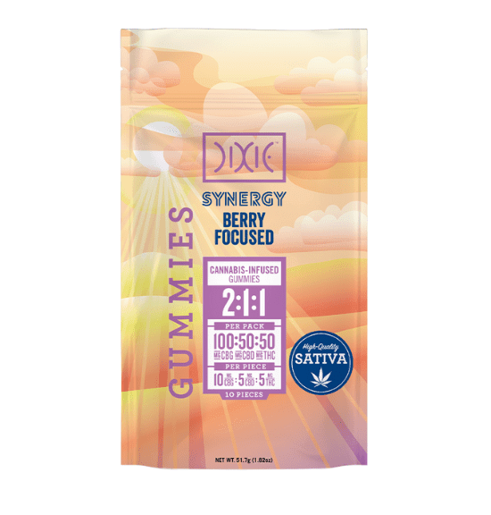 Dixie Gummies Berry Focused 2:1:1 100mg CBG / 50mg CBD / 50mg THC
