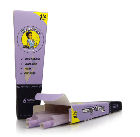 Pre-Rolled Purple Cones 6 Pack 1 1/4 Size by Blazy Susan