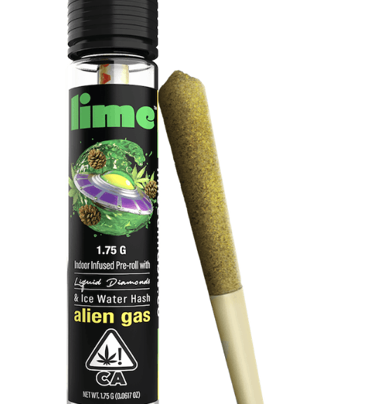 Lil Lime Diamond & Hash Infused 0.6g (Single Pre Roll) | Alien Gas