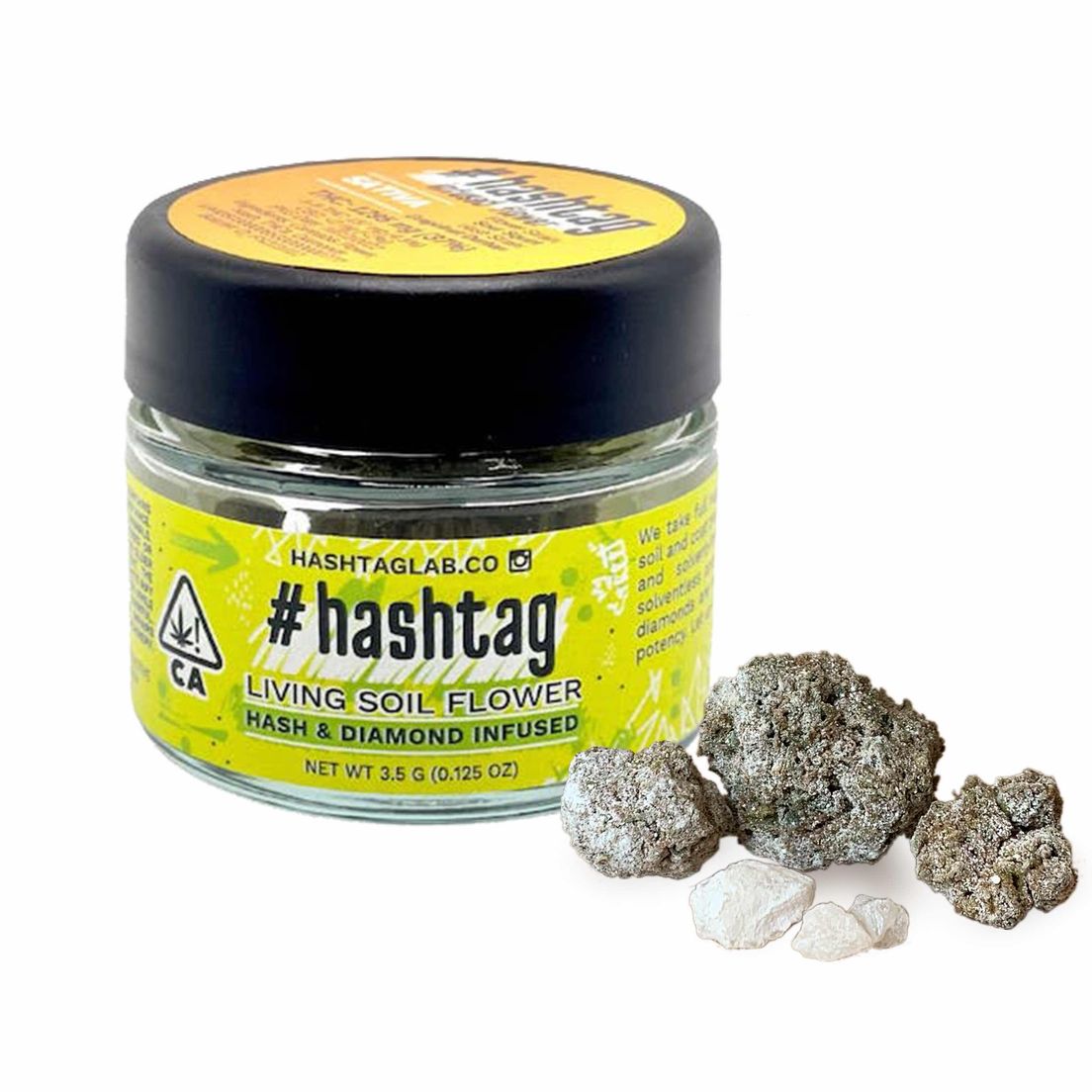 #Hashtag - Hash and Diamond Infused Flower - Real OG x Lemon Fire 3.5g