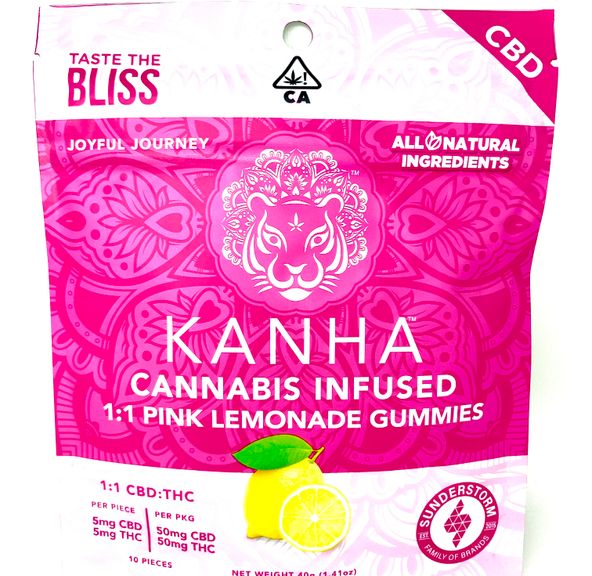 B2G1! - Kanha - CBD - Pink Lemonade - 1:1 - 50mg CBD : 50mg THC
