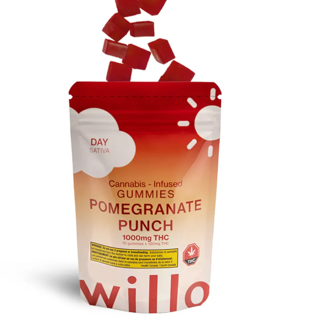 Willo 1000mg THC Gummies: Pomegranate Punch (Day)