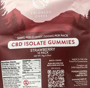 Colorado Cures - CBD Isolate Gummies 500mg (10pk) - Strawberry