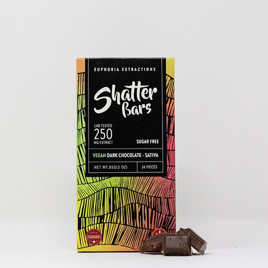 250mg Sativa Dark Chocolate Vegan Shatter Bar by Euphoria Extractions