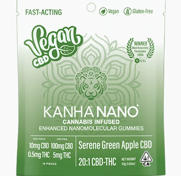 Kanha- SERENE GREEN APPLE 20:1 CBD VEGAN GUMMIES