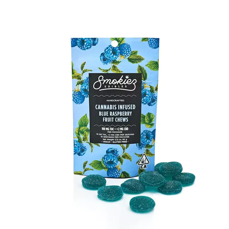 Smokiez Fruit Chews Sweet Blue Raspberry 100mg
