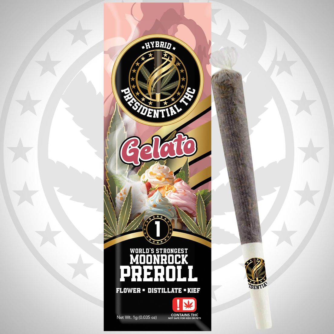PRESIDENTIAL THC GELATO MOONROCK PREROLL 1G
