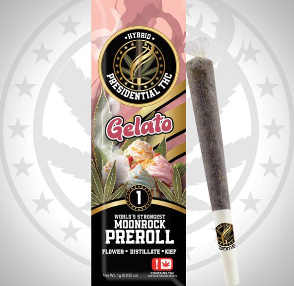 PRESIDENTIAL THC GELATO MOONROCK PREROLL 1G