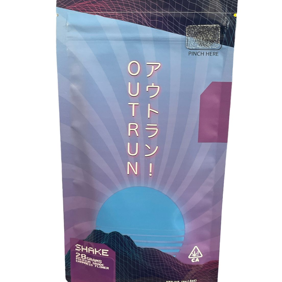A. Outrun 28g Shake - Black Ube (~19% THC)