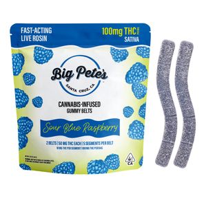 Big Pete's Fast-Acting Rosin Belts Sour Blue Raspberry 100mg