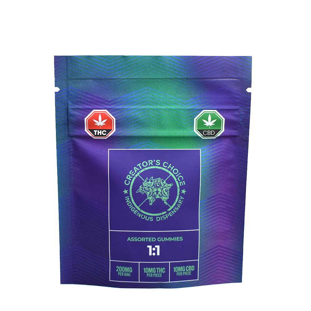 Creator's Choice | 1:1 Assorted Gummies | 100mg THC : 100mg CBD | $25.00