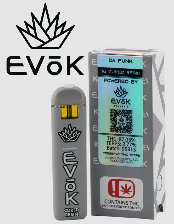 Evok 1g Cured Resin Disposable Cart - Da Funk