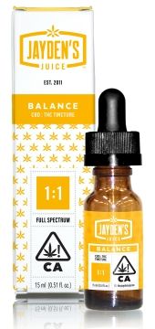 Jayden’s Juice Tincture BALANCE 500mg 1:1 CBD/THC 15mL