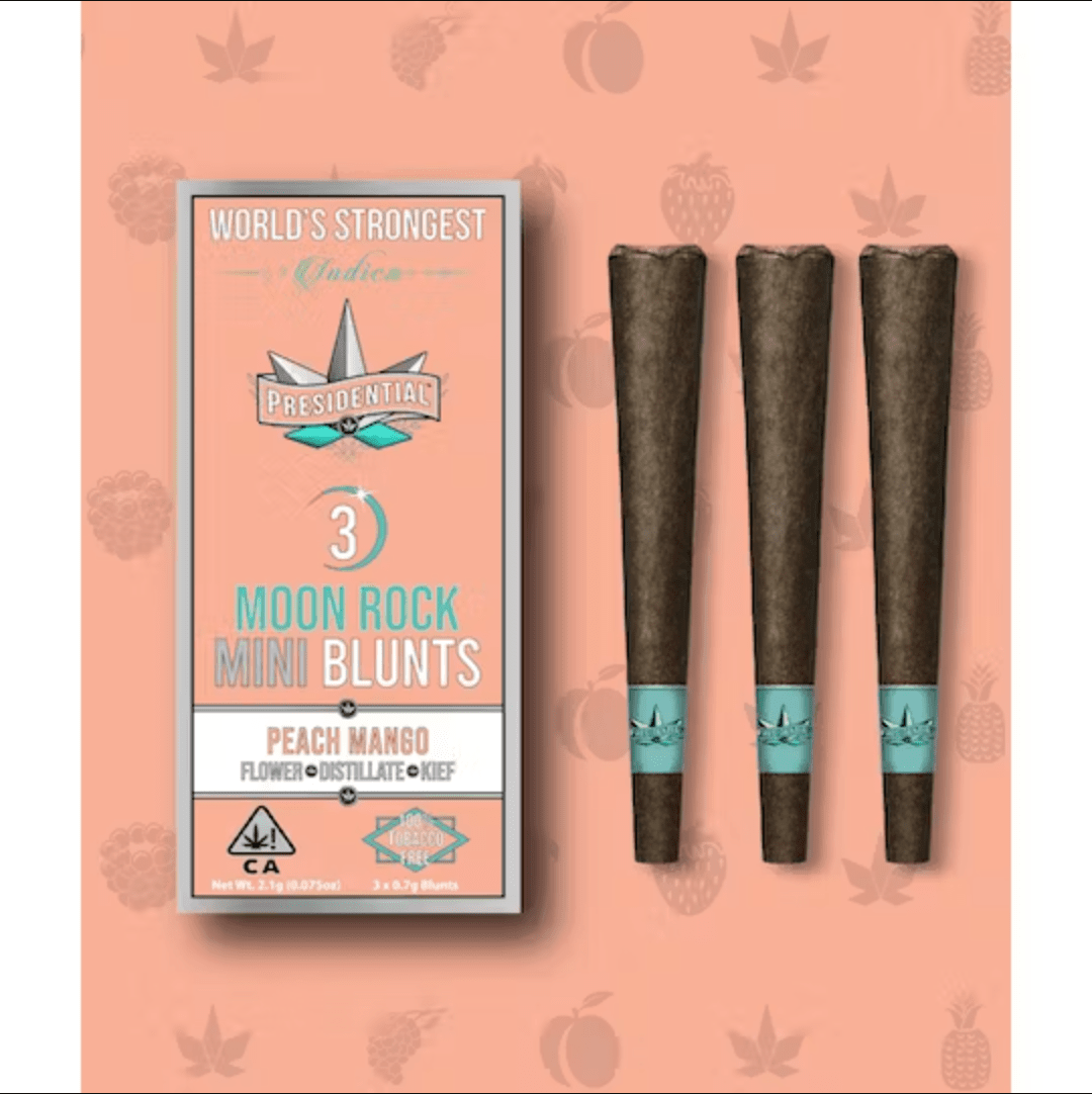 Presidential Pee-Wee Mini Moonrock Blunts 3 pack - Peach Mango (THC: 40.4%)