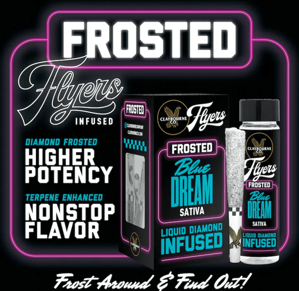 Claybourne Co. - Blue Dream (2.5g) - THCa Frosted Flyers Pre-Rolls - Sativa