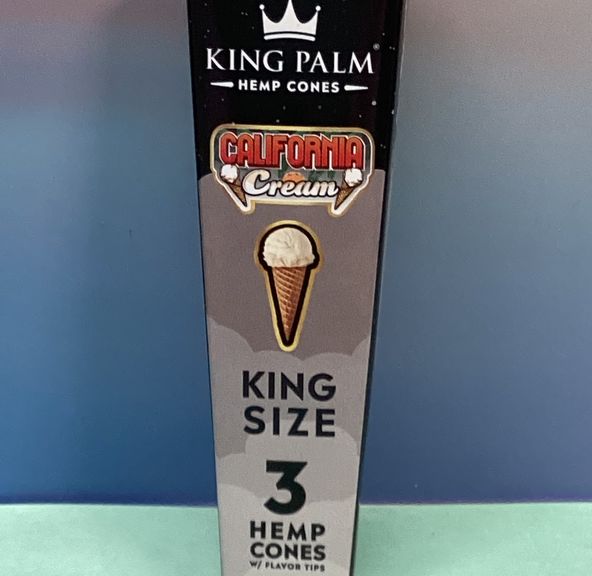 AFG Distribution- California Cream- King Palm- Hemp Cones with Flavor Tips- King Size- 3 pack
