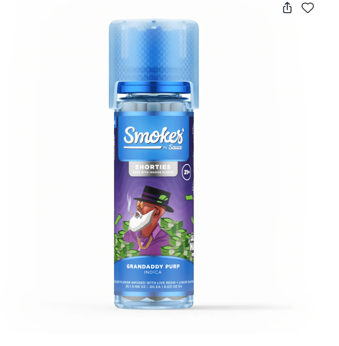 Smokers By Sauce 5PK Preroll Grandaddy Purp