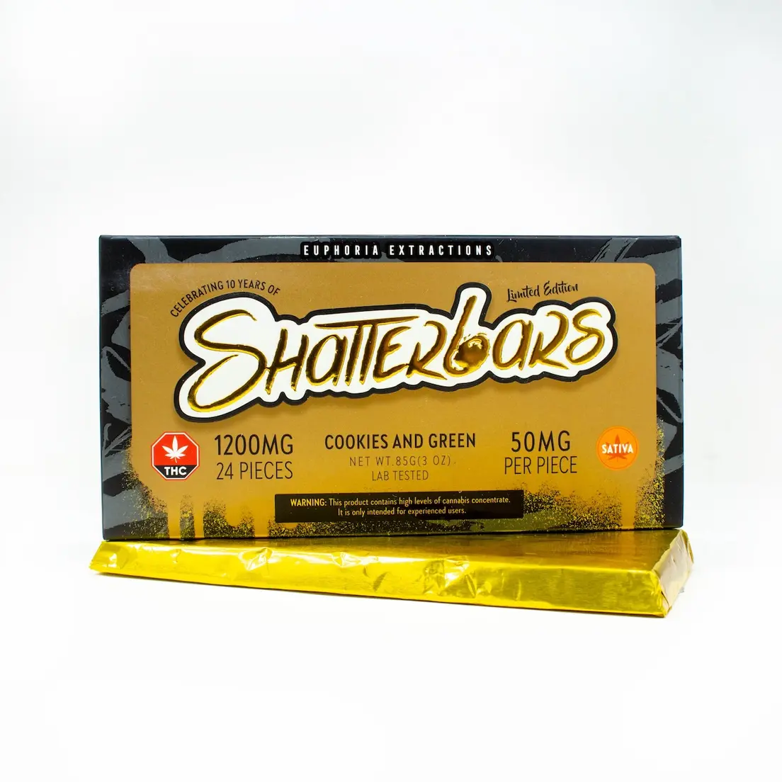 1200mg Sativa Cookies and Green Shatter Bar by Euphoria Extractions GOLDEN TICKET INSIDE
