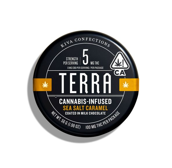 KIVA - Terra Bites Milk Chocolate Sea Salt Caramel - 100mg