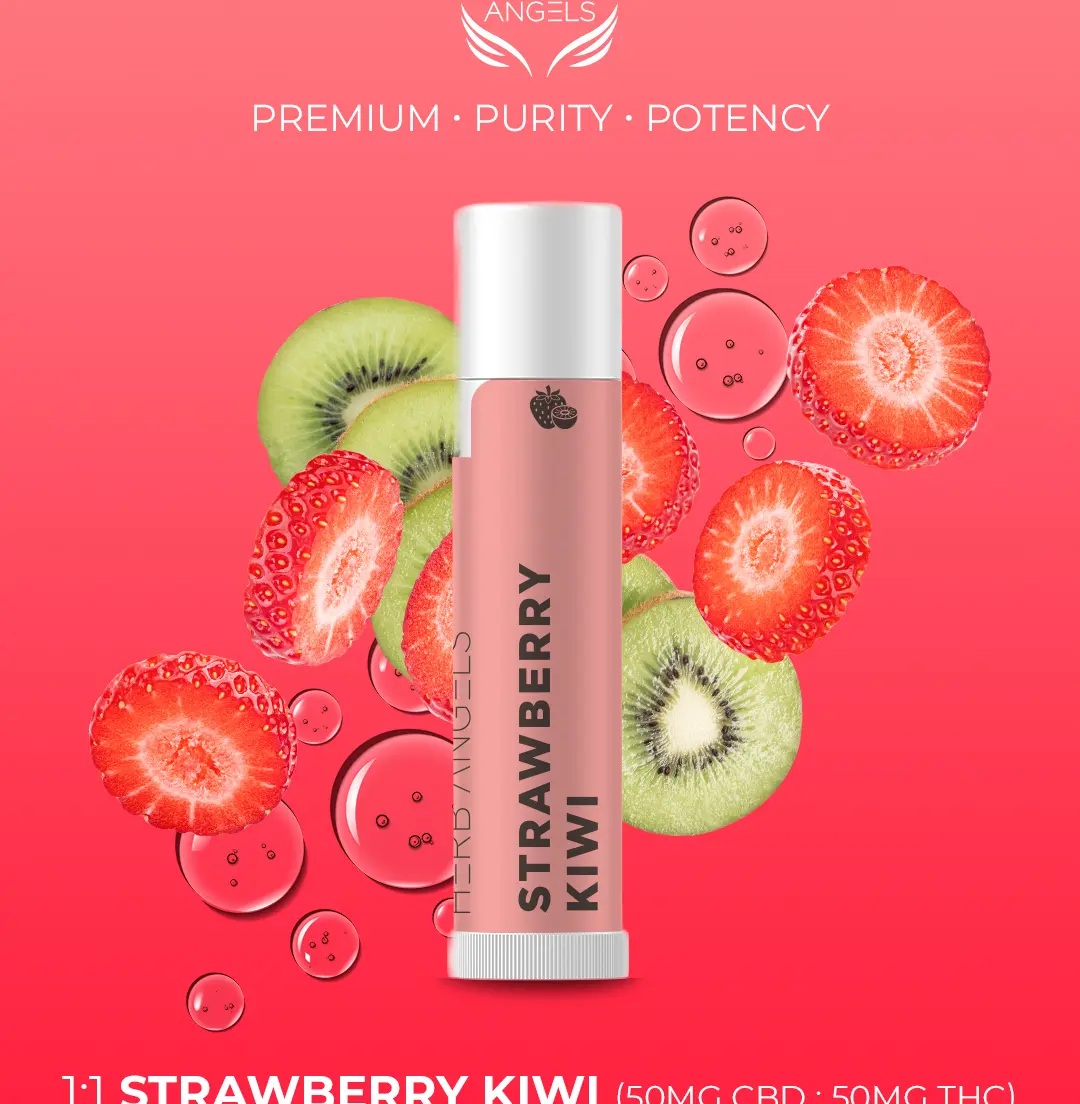 1:1 50mg CBD : 50mg THC Strawberry Kiwi Lip Balm by Herb Angels