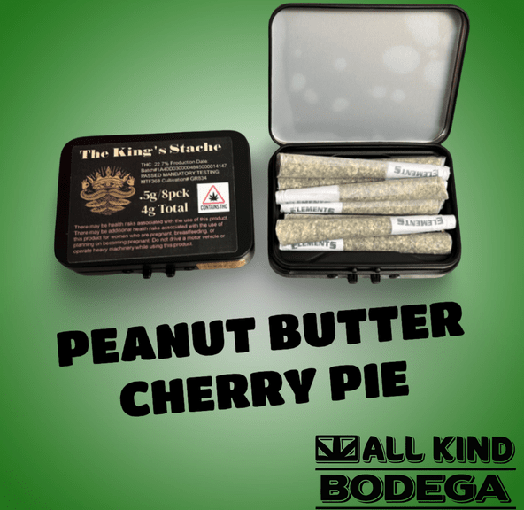 Peanut Butter Cherry Pie .5g Preroll 8 Pack (total weight 4g) (@thekingsstache)