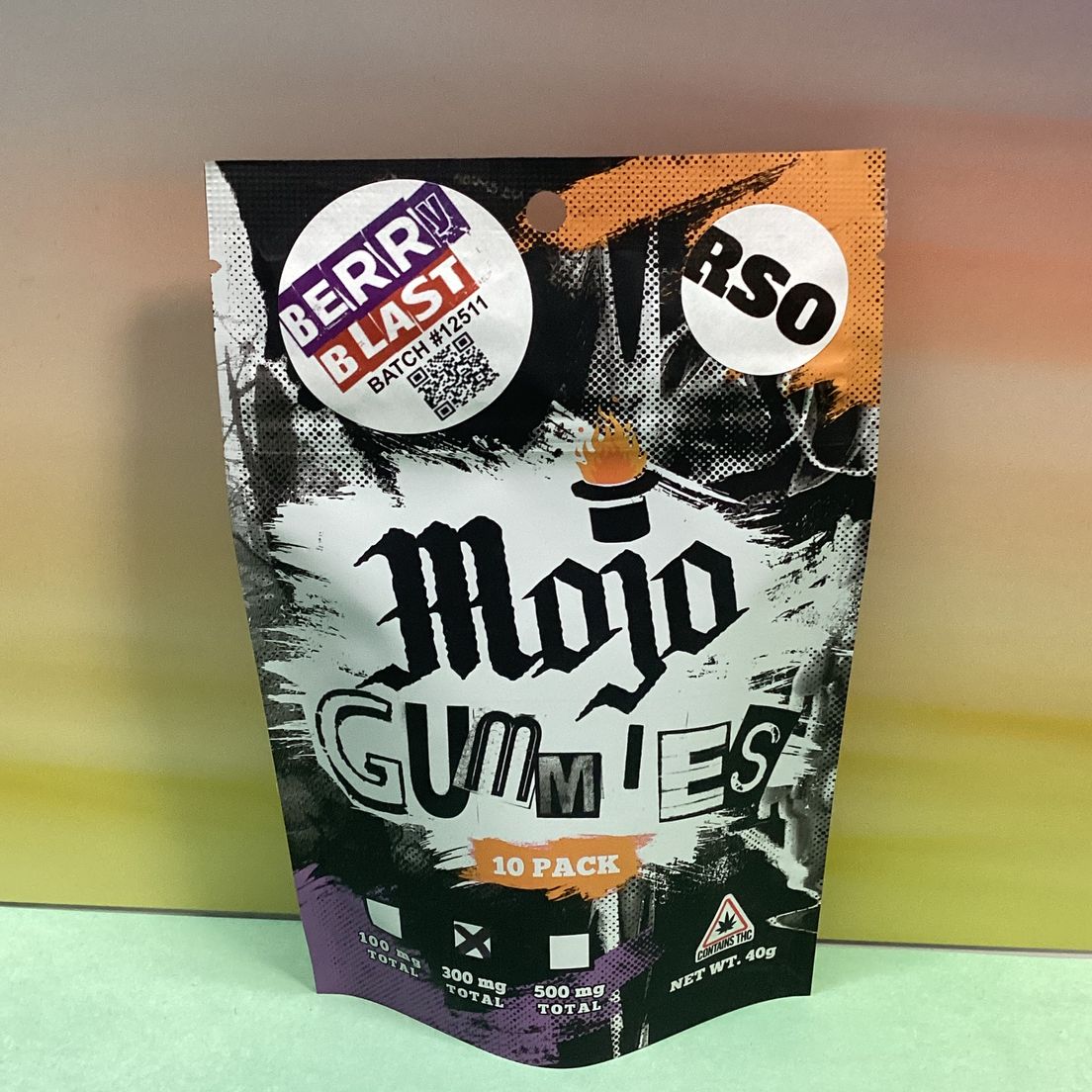 Mojo Medibles- Berry Blast- Gummies- RSO- 300mg