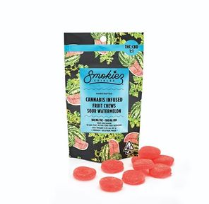 Smokiez Fruit Chews Sour Watermelon 100mg THC / 100mg CBD 1:1