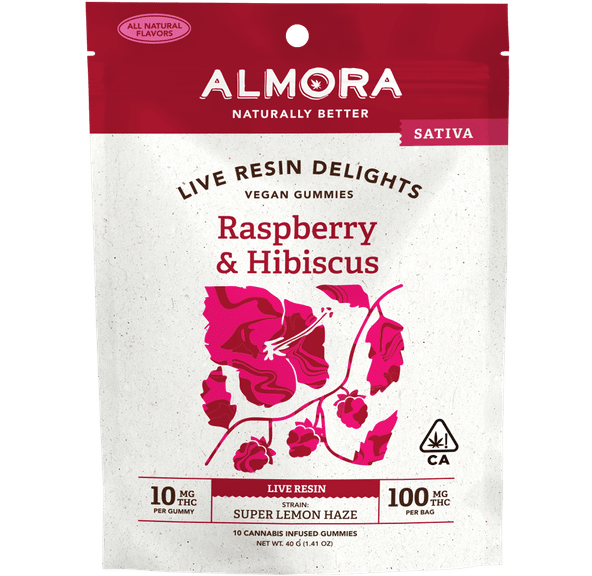 Almora - 100mg Live Resin Gummy Pack - Raspberry & Hibiscus