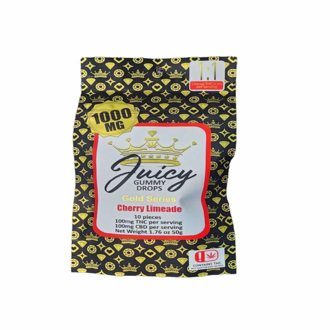 Juicy Cherry Limeade 1:1-1000mg-10 count Gummy Drops-Gold Series