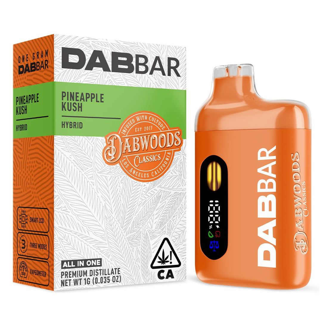Dabwoods | AIO Vape | 1g | Distillate Dab Bar | Pineapple Kush