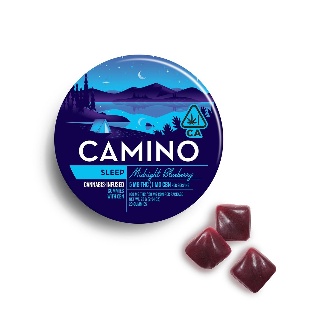 Camino Gummies Midnight Blueberry THC:CBN 100mg/20mg